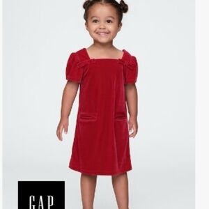 GAP Kids Velvet Dress in Rich Red